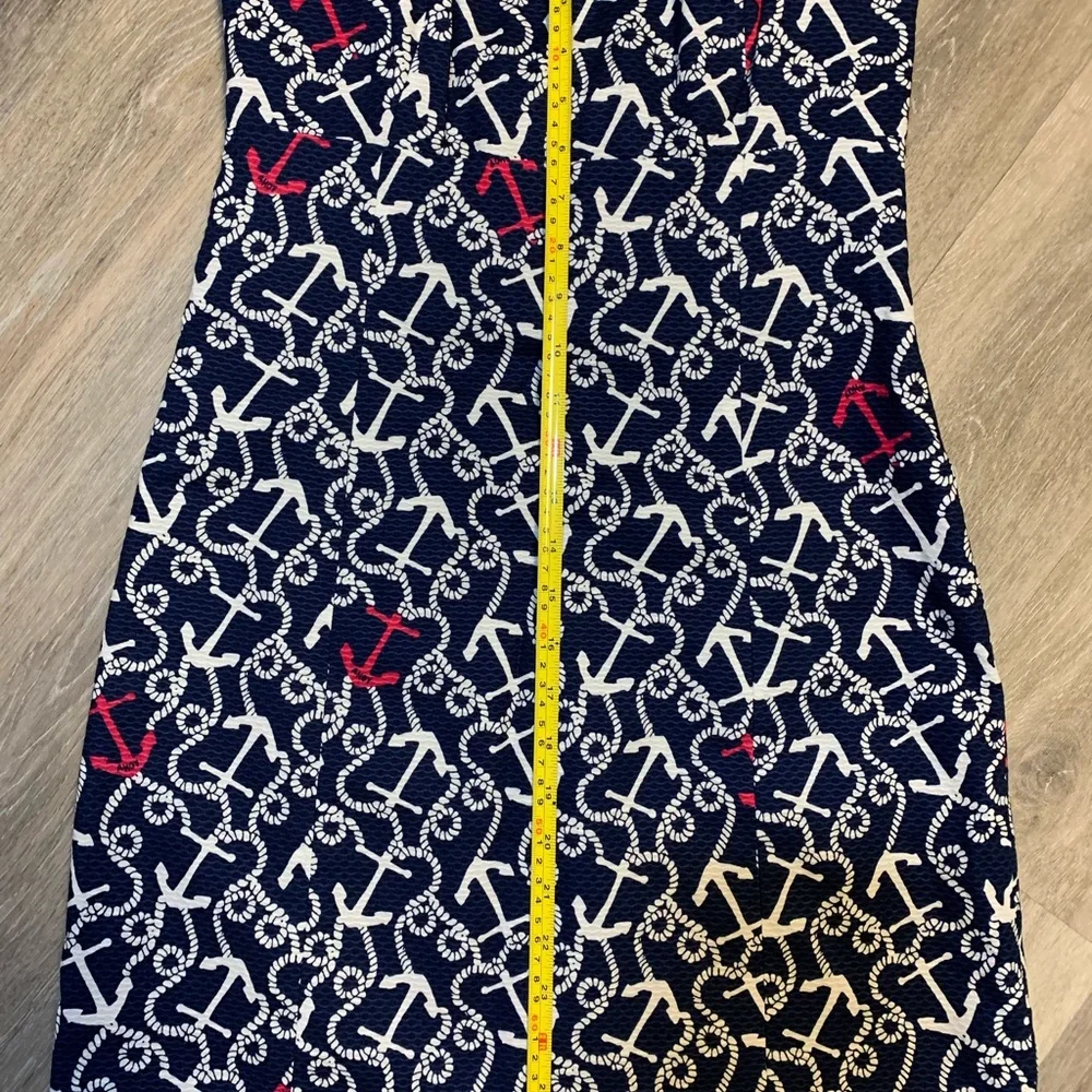 Lilly Pulitzer Navy Strapless Anchor-Print Dress with White & Red Accents - Picture 4 of 6